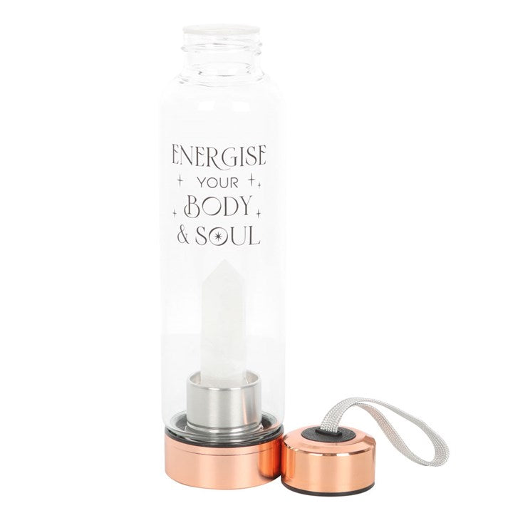 Energise Your Body & Soul Clear Quartz Crystal Water Bottle