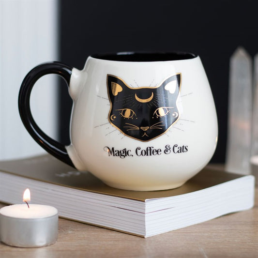 Magic, Coffee And Cats Rounded Mug