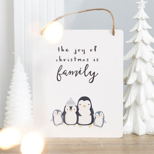 Joy Of Christmas Pemguin Family Plaque