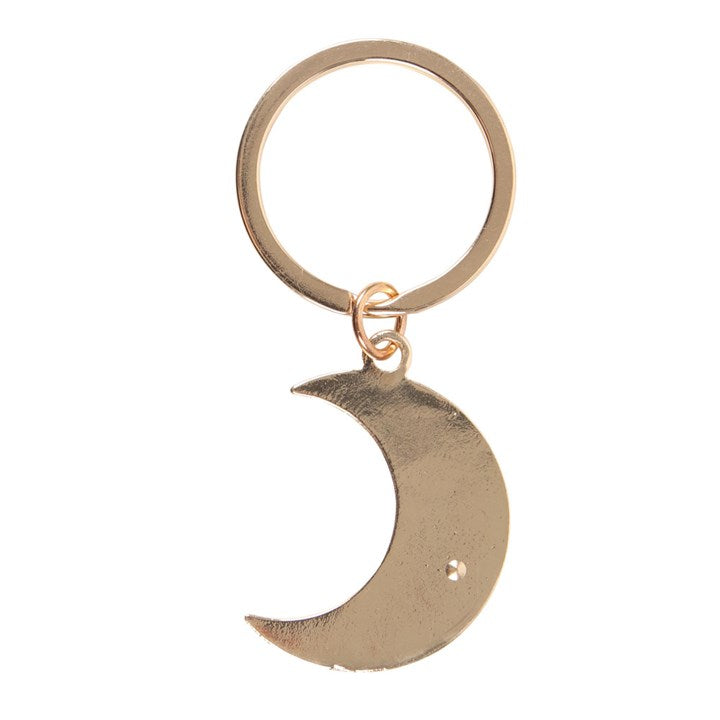 Moon Phase Crescent Enamel Keyring