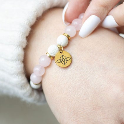 Self Love Rose Quartz Crystal Bracelet Essential Oil Set