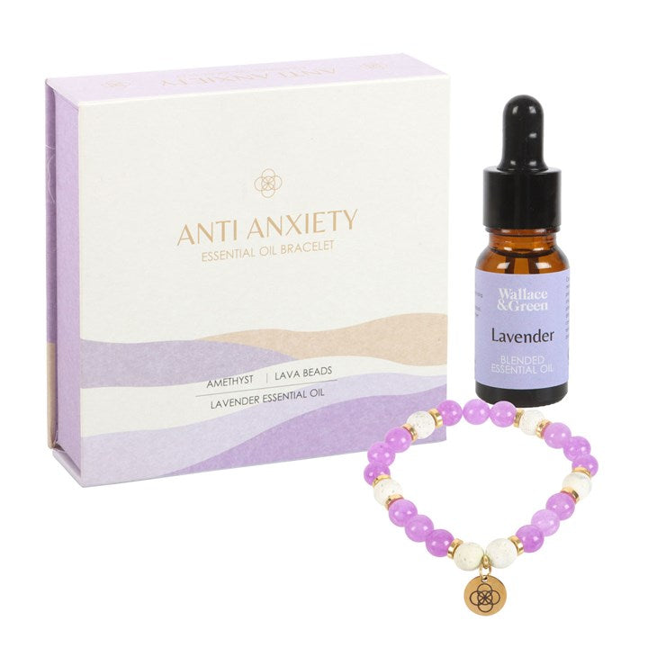 Anti-Anxiety Amethyst Crystal Bracelet Essential Oil Set