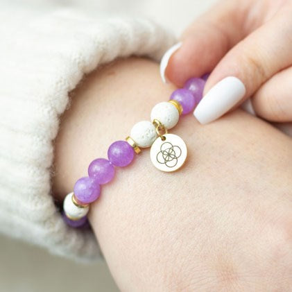 Anti-Anxiety Amethyst Crystal Bracelet Essential Oil Set