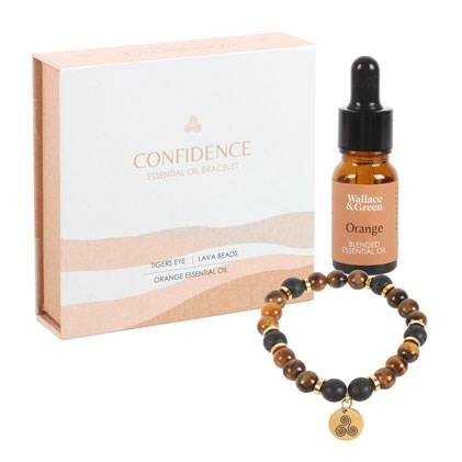 Confidence Tiger's Eye Crystal Bracelet Essential Oil Set