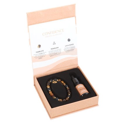 Confidence Tiger's Eye Crystal Bracelet Essential Oil Set