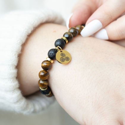 Confidence Tiger's Eye Crystal Bracelet Essential Oil Set