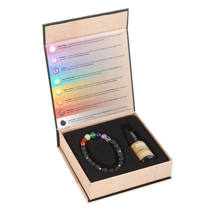 Chakra Mixed Crystal Bracelet Essential Oil Set