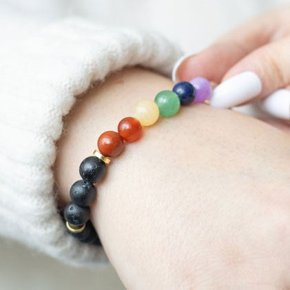 Chakra Mixed Crystal Bracelet Essential Oil Set