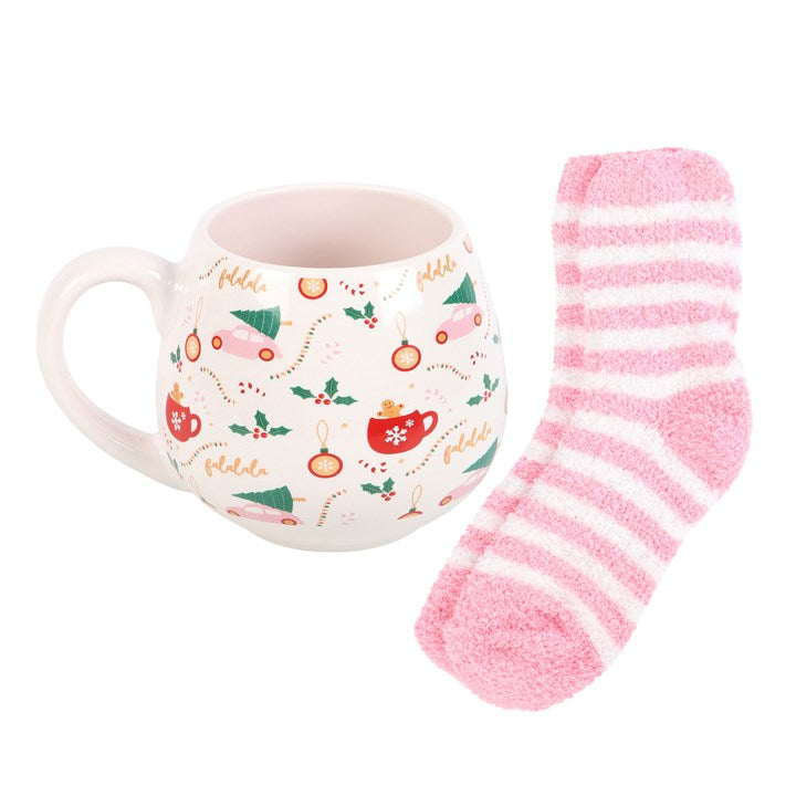 Sugar Plum Fun Mug And Sock Set