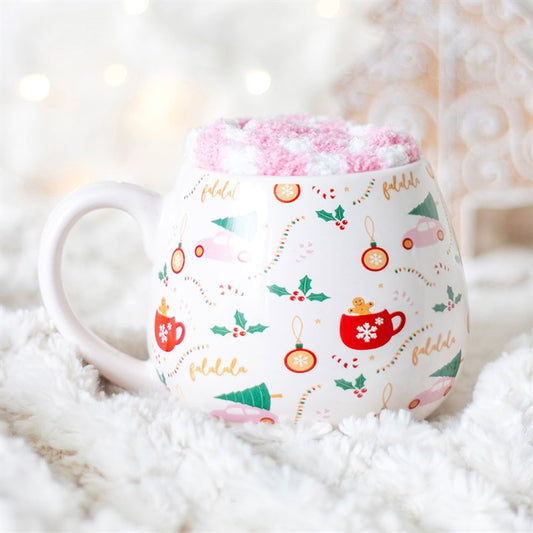 Sugar Plum Fun Mug And Sock Set