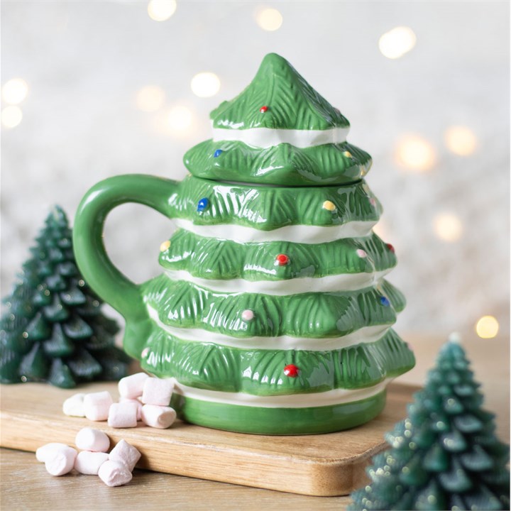 Christmas Tree Lidded Mug