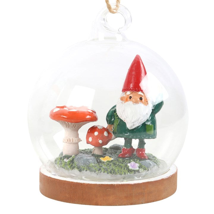 Gnome Glass Dome Hanging Decoration