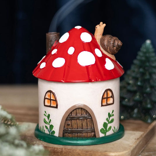 Mushroom House Incense Cone Burner