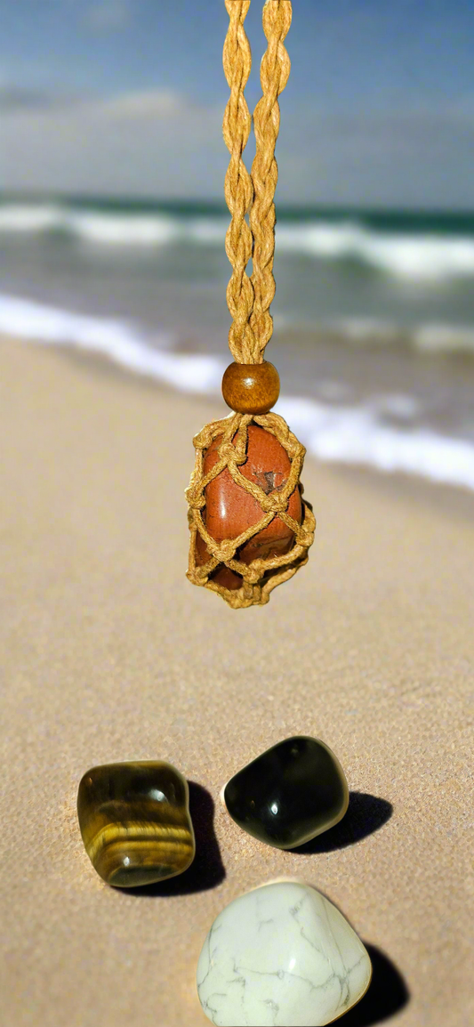 Crystal Tumble Stone Necklace Set