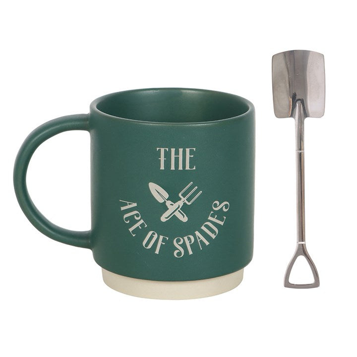 Ace of Spades Mug With Spade Spoon