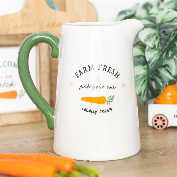 Farm Fresh Carrott Patch Ceramic Flower Jug