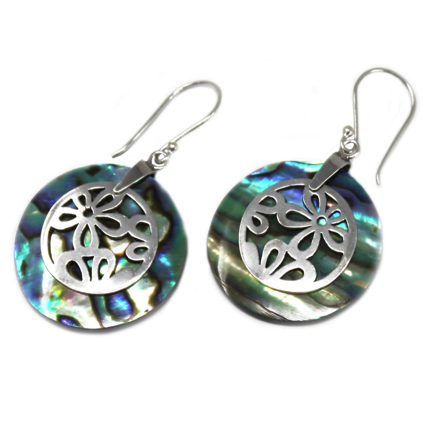 Abalone Shell Sterling Silver Earrings - Flowers