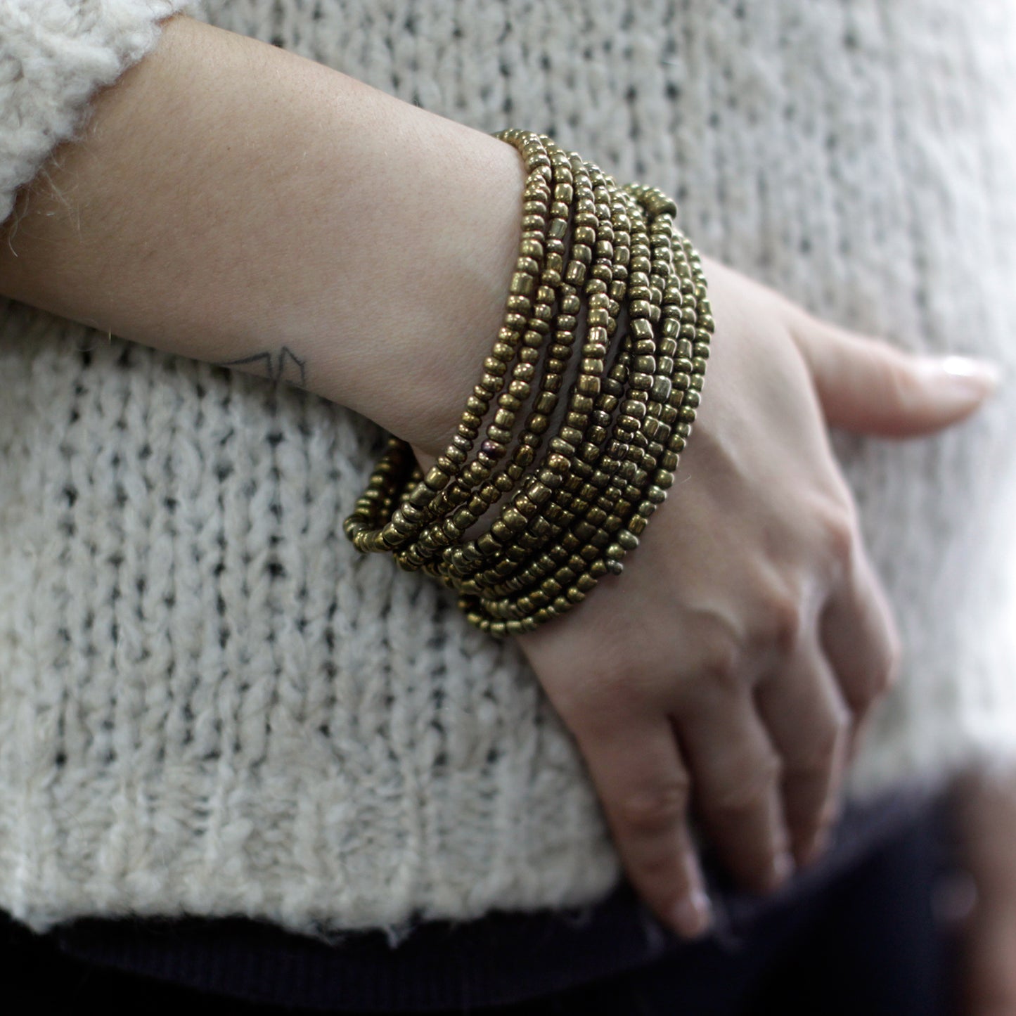 Coconut Multi Bead Bracelet - Gold