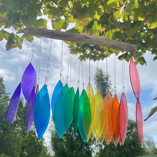 Recycled Glass Wind Chime - Rainbow