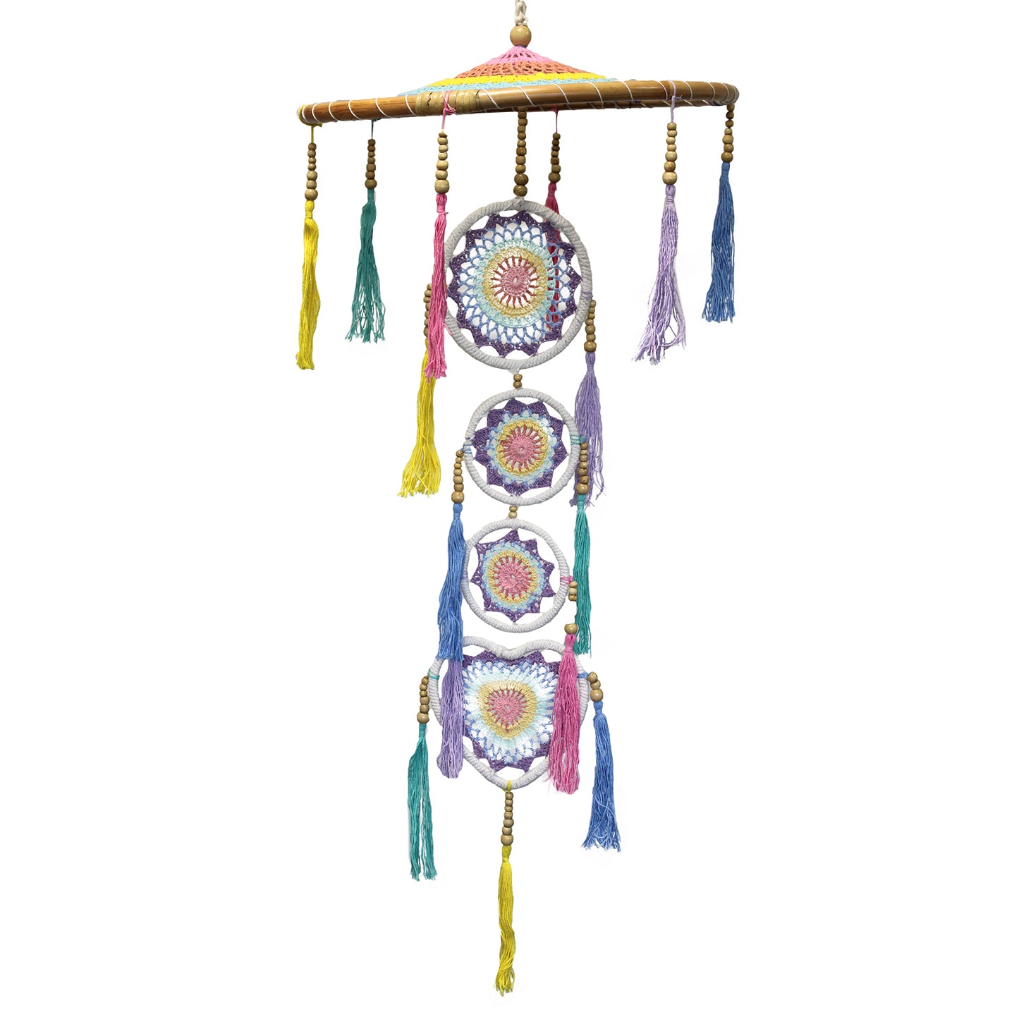 Large Drama Dreamcatcher - Pastel Rainbow