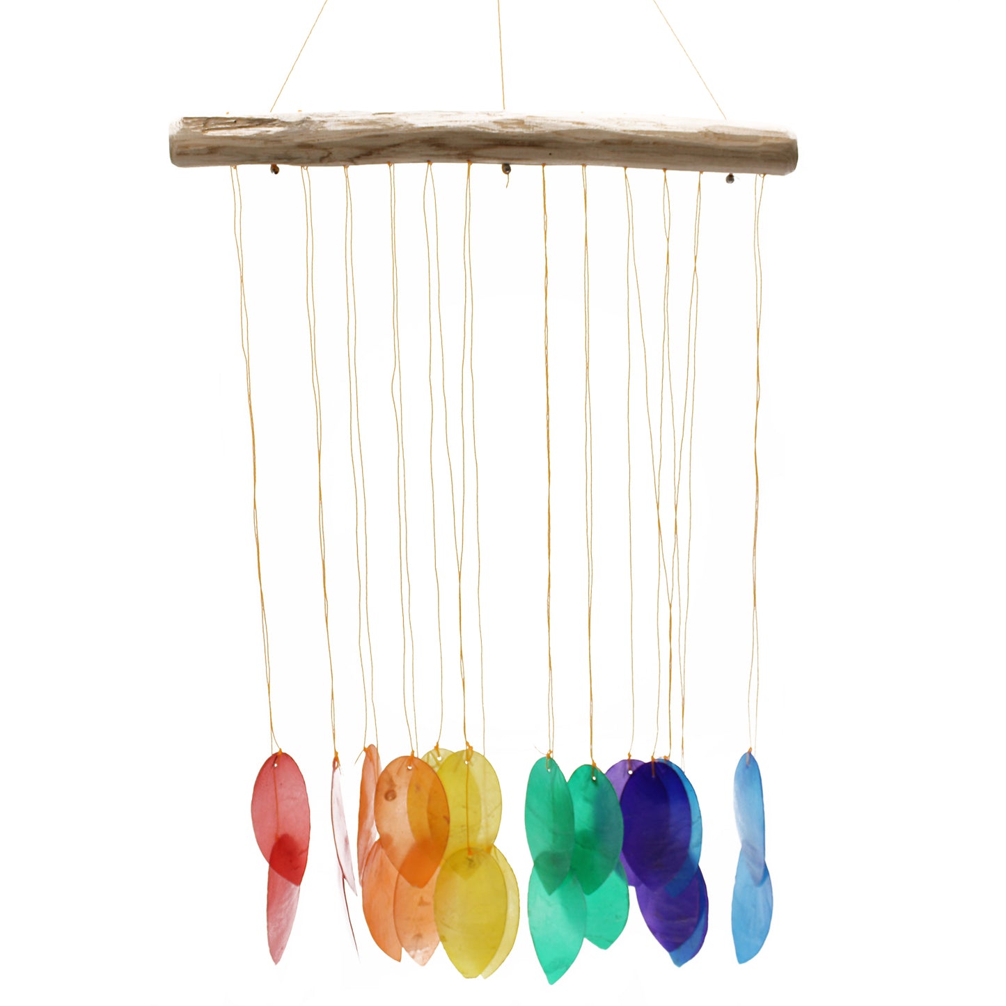 Rainbow Large Leaf Glass Wind Chimes