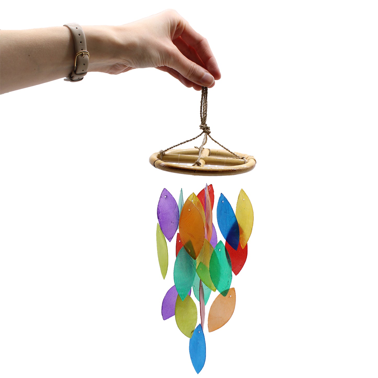 Rainbow Leaf Glass Wind Chimes