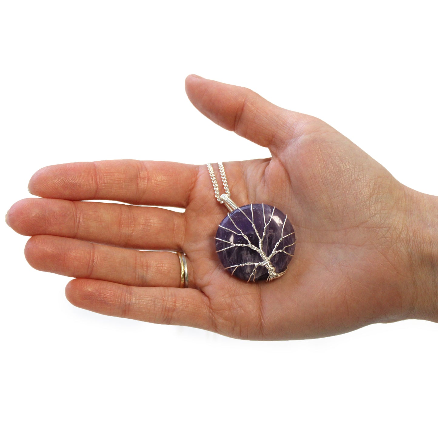 Tree Of Life Indian Crystal Necklace - Amethyst