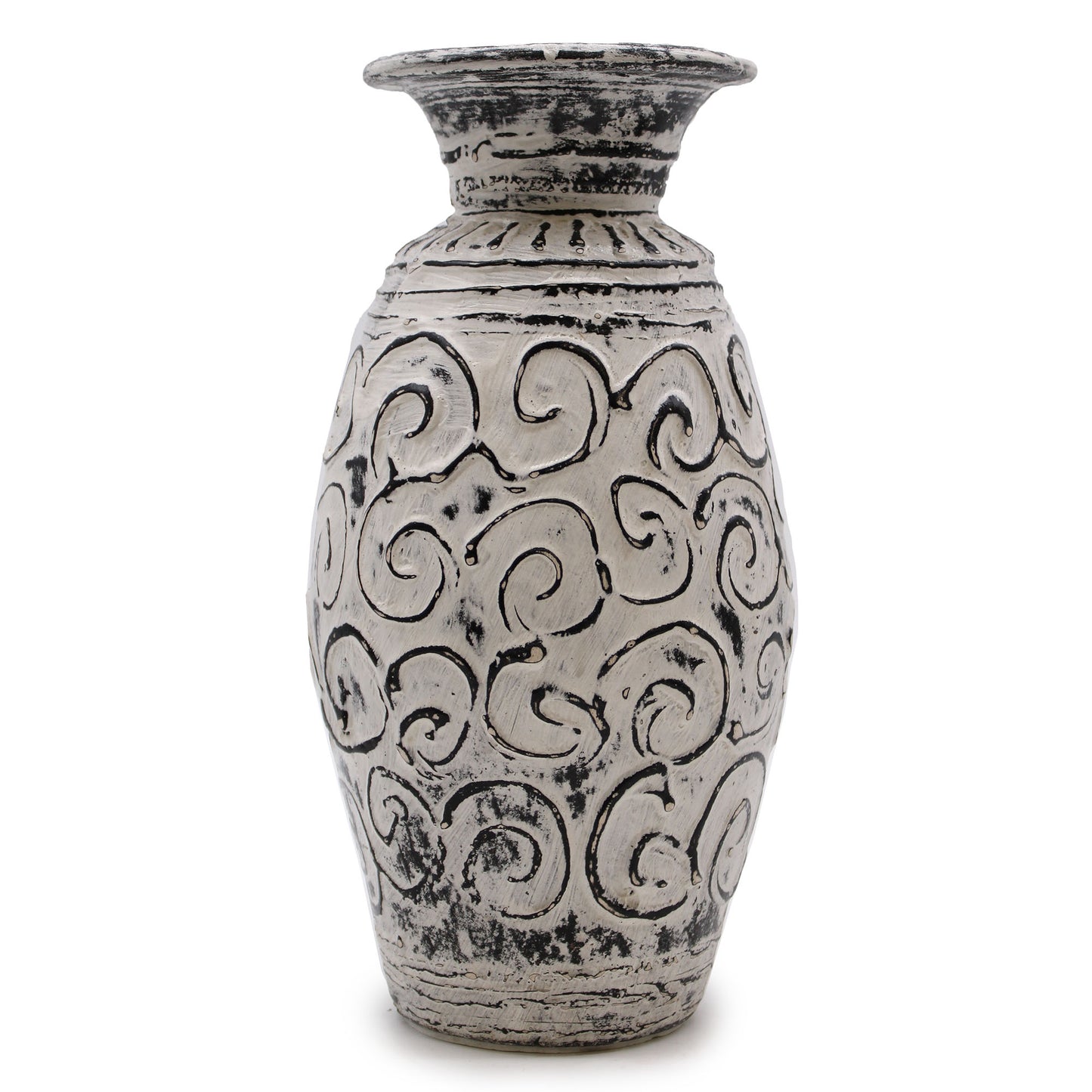 Handmade Balinese Ceramic Vase - Swirls