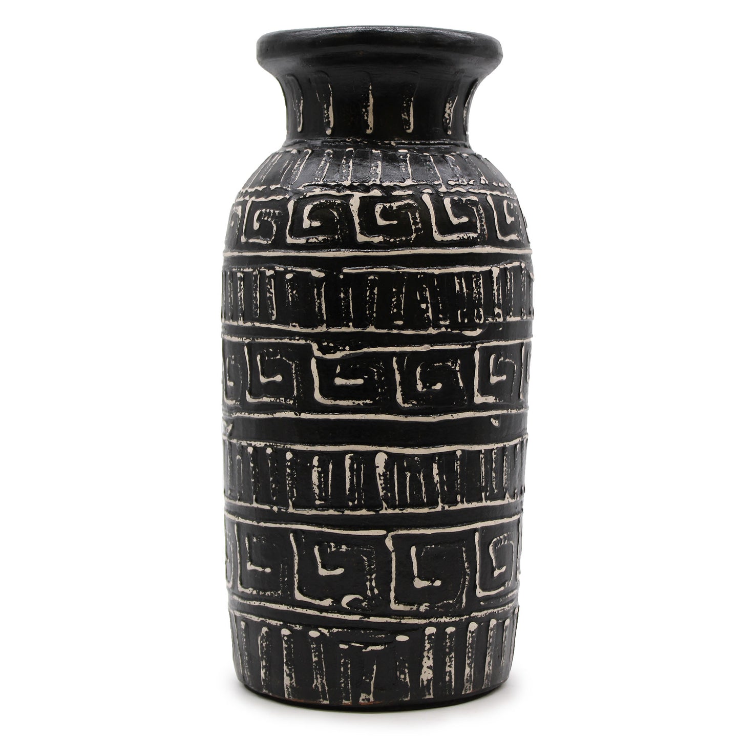 Handmade Balinese Ceramic Vase - Greek Straight Chocolate