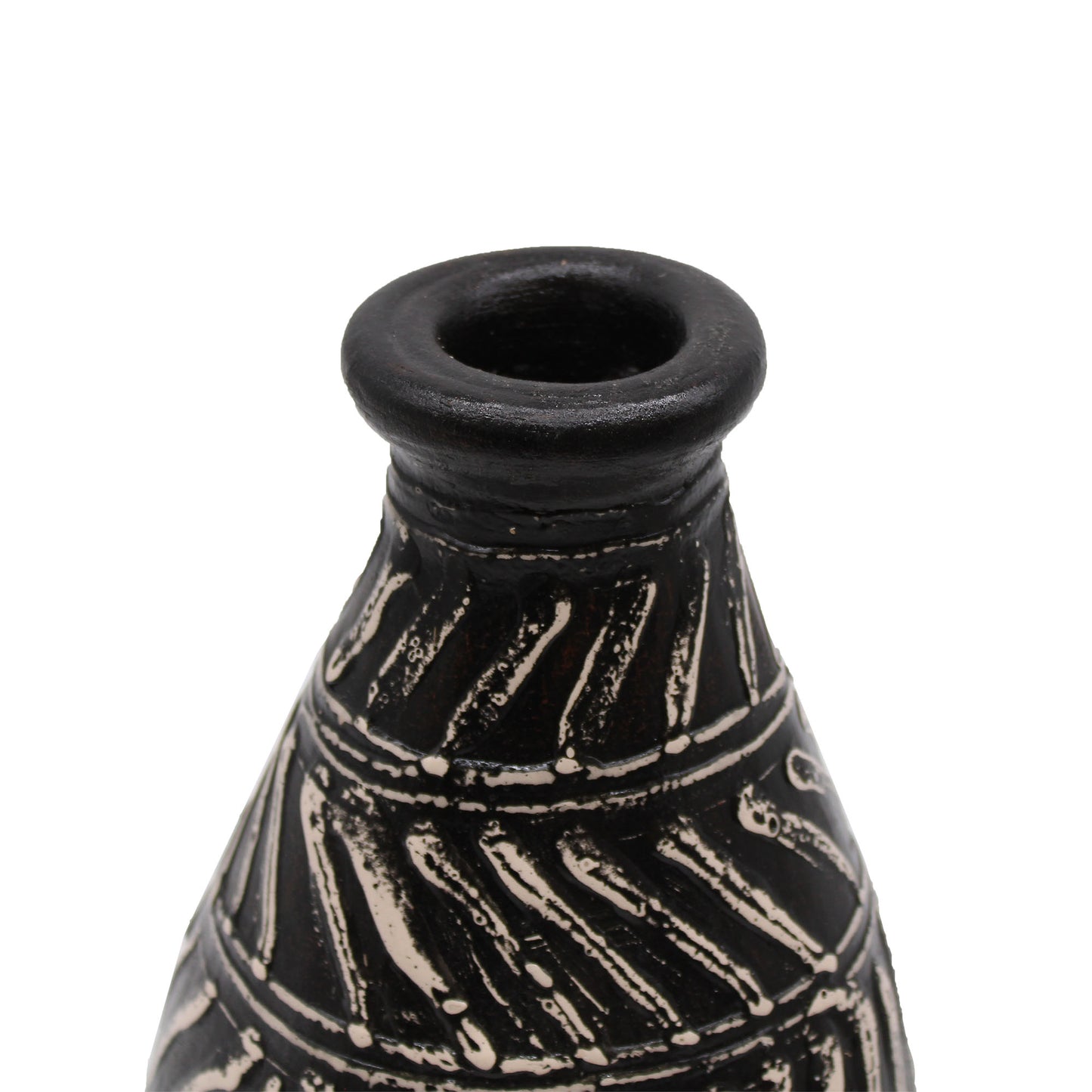 Handmade Balinese Ceramic Vase - Greek Taper Chocolate