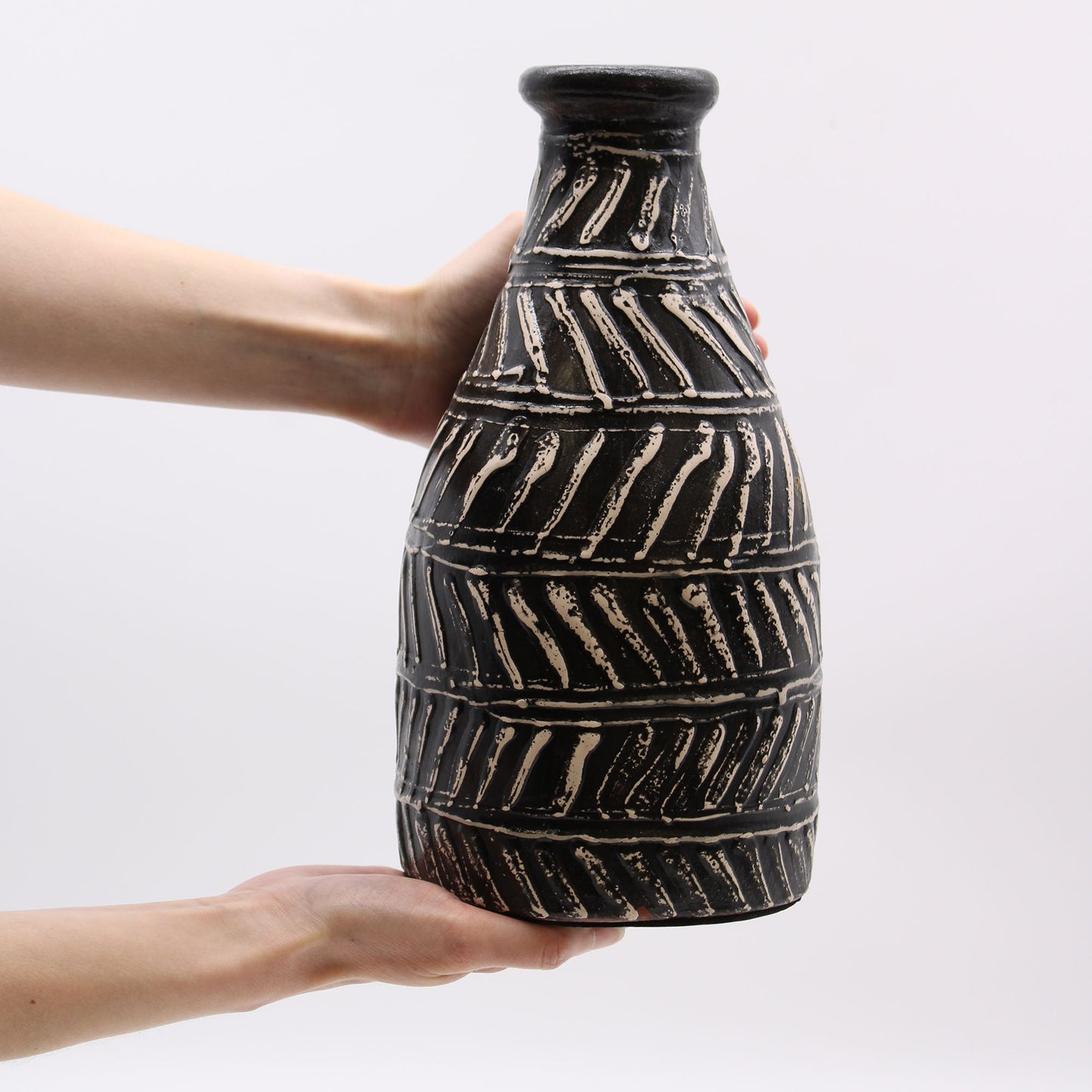 Handmade Balinese Ceramic Vase - Greek Taper Chocolate