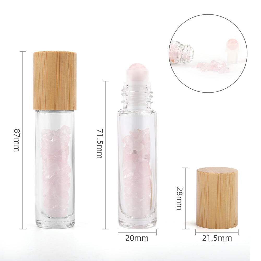 Crystal Essential Oil Roller Bottle - Rose Quartz