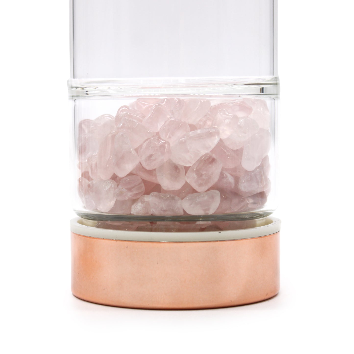 Crystal Glass Tea Infuser Bottle - Rose Quartz