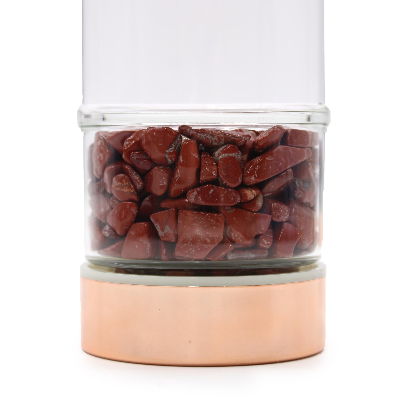 Crystal Glass Tea Infuser Bottle - Red Jasper