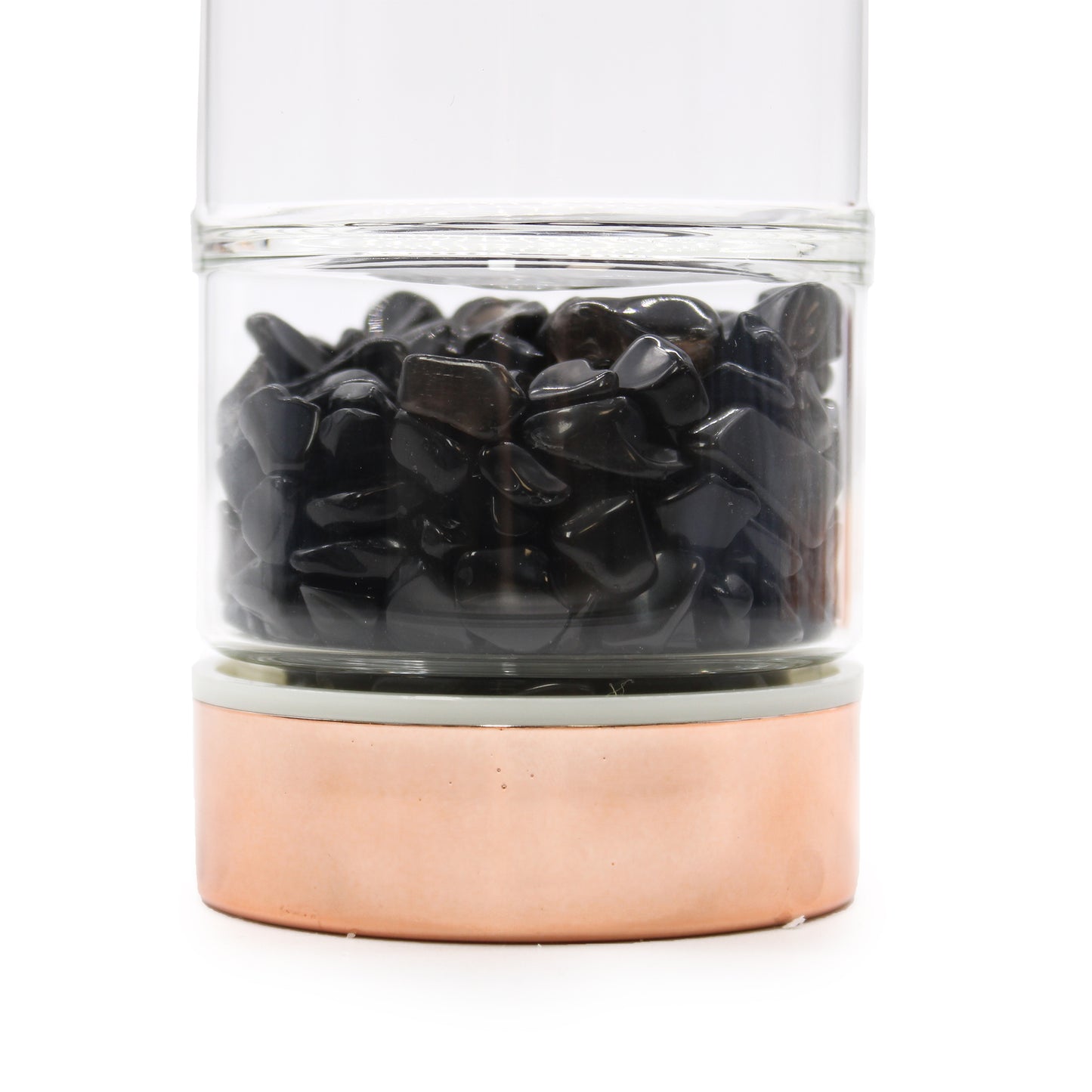 Crystal Glass Tea Infuser Bottle - Black Onyx