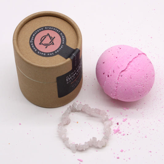 Rose Quartz Crystal Bracelet Bath Bomb