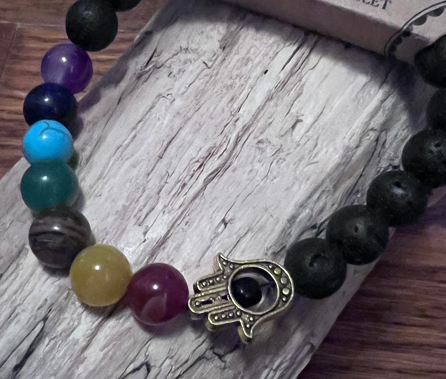 Lava Stone Chakra Bracelet