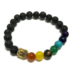 Lava Stone Chakra Bracelet