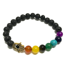 Lava Stone Chakra Bracelet