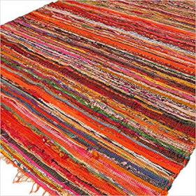 Indian Rag Rug - Orange