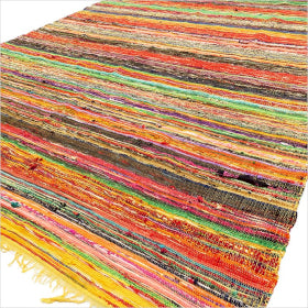 Indian Rag Rug - Yellow