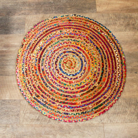 Jute and Recycled Cotton Circular Rug