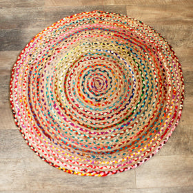 Jute and Recycled Cotton Circular Rug