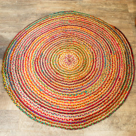 Jute and Recycled Cotton Circular Rug