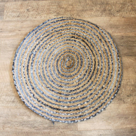 Jute and Recycled Denim Circular Rug