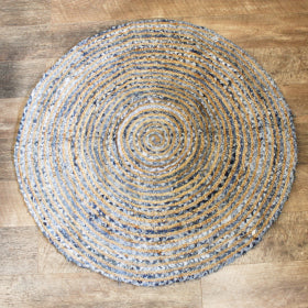 Jute and Recycled Denim Circular Rug