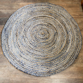 Jute and Recycled Denim Circular Rug