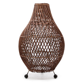 Rattan Table Lamp Dark Brown