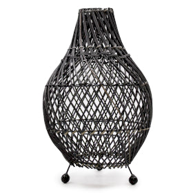 Rattan Table Lamp Black