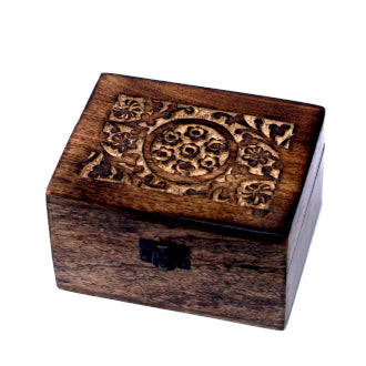 Carved Mango Wood Aromatherapy Box